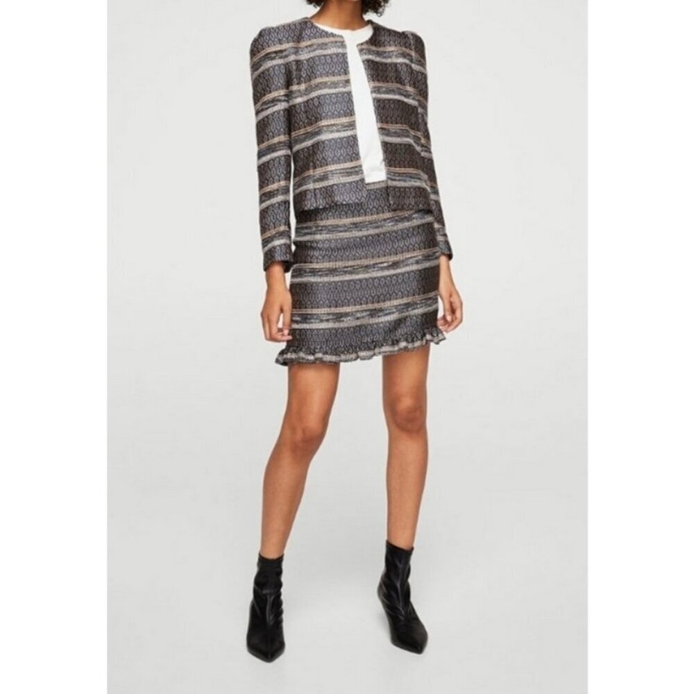 Mango Open Front Suit Blazer ~ Multi-Color Us Med… - image 4